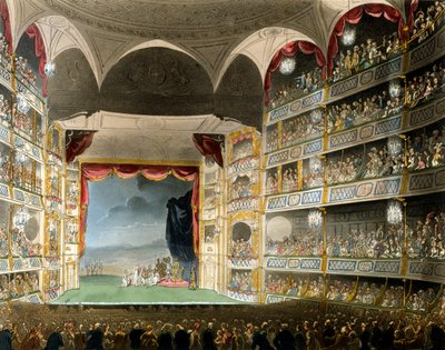 Drury Lane Theatre, from Microcosm of London, by R Ackermann, 1808 by Pugin and Rowlandson